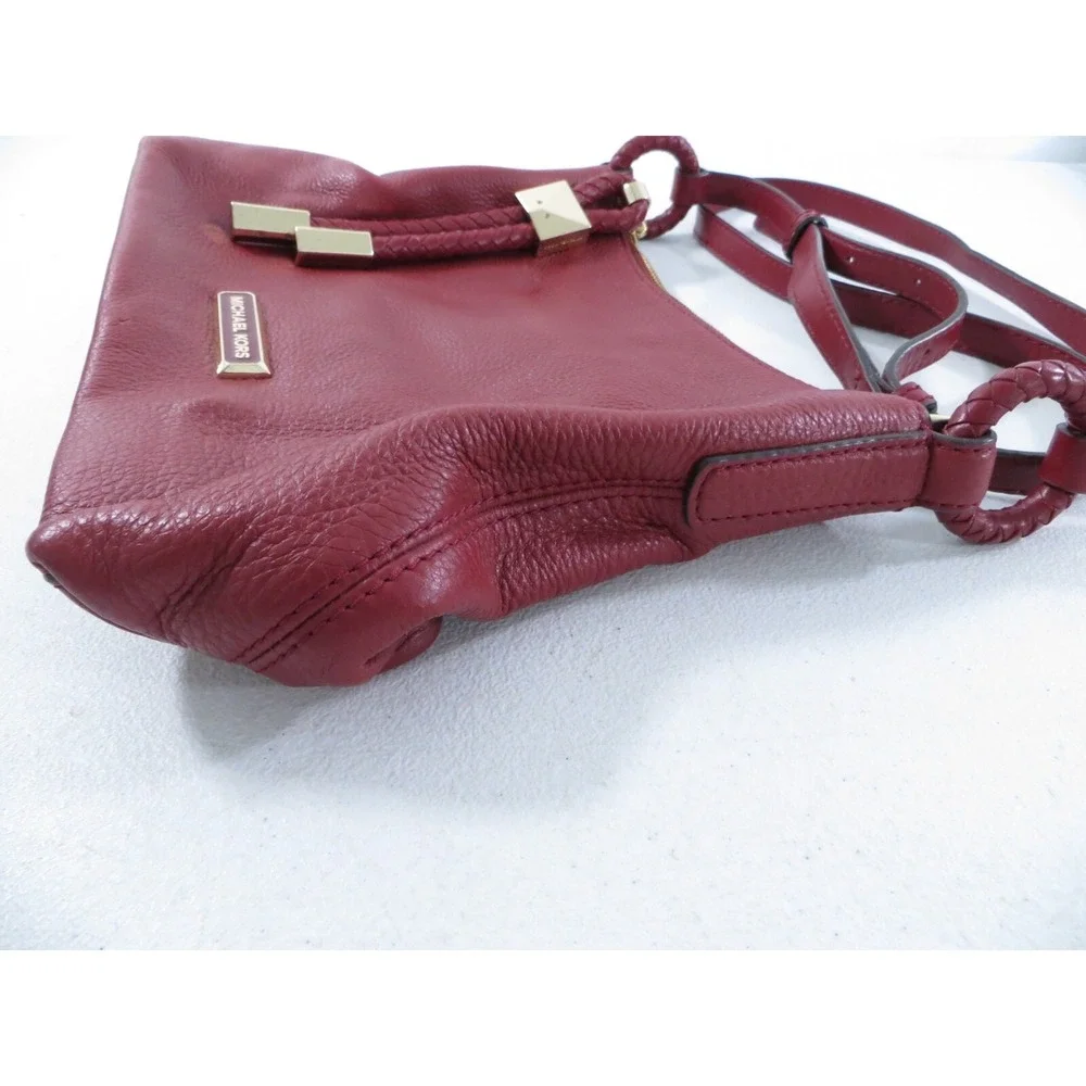 Michael Kors‎ Lexington Pebbled Leather Women's Crossbody Bag Purse Maroon Red